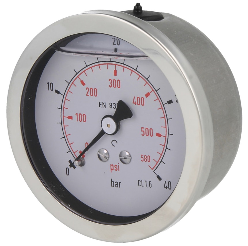 Pressure Gauge 1/4" Radial 63mm | Bar Glycerine Filled | KBCombustion