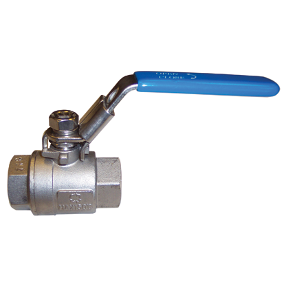 [801511050] 1¼" Stainless Steel Ball Valve 2 Piece Full Bore 1000 PSI Rated BSPT 70 Bar